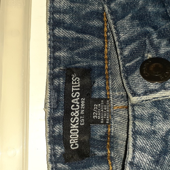 Crooks & Castles Distressed Denim Blue Size 32X32 Streetwear Edge Urban Jeans - Picture 5 of 11
